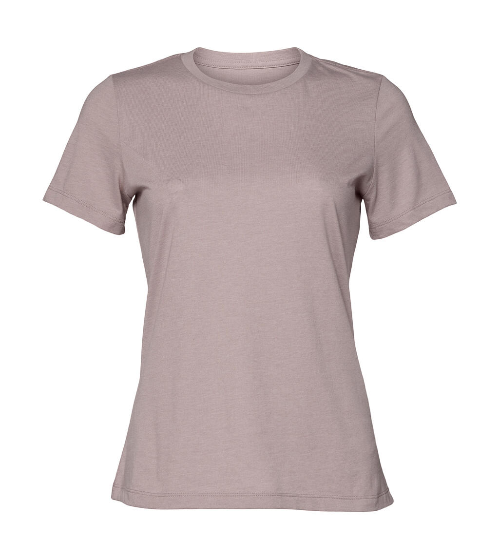 Camiseta feminina em malha CVC Relaxed - Cascalho rosa-escuro
