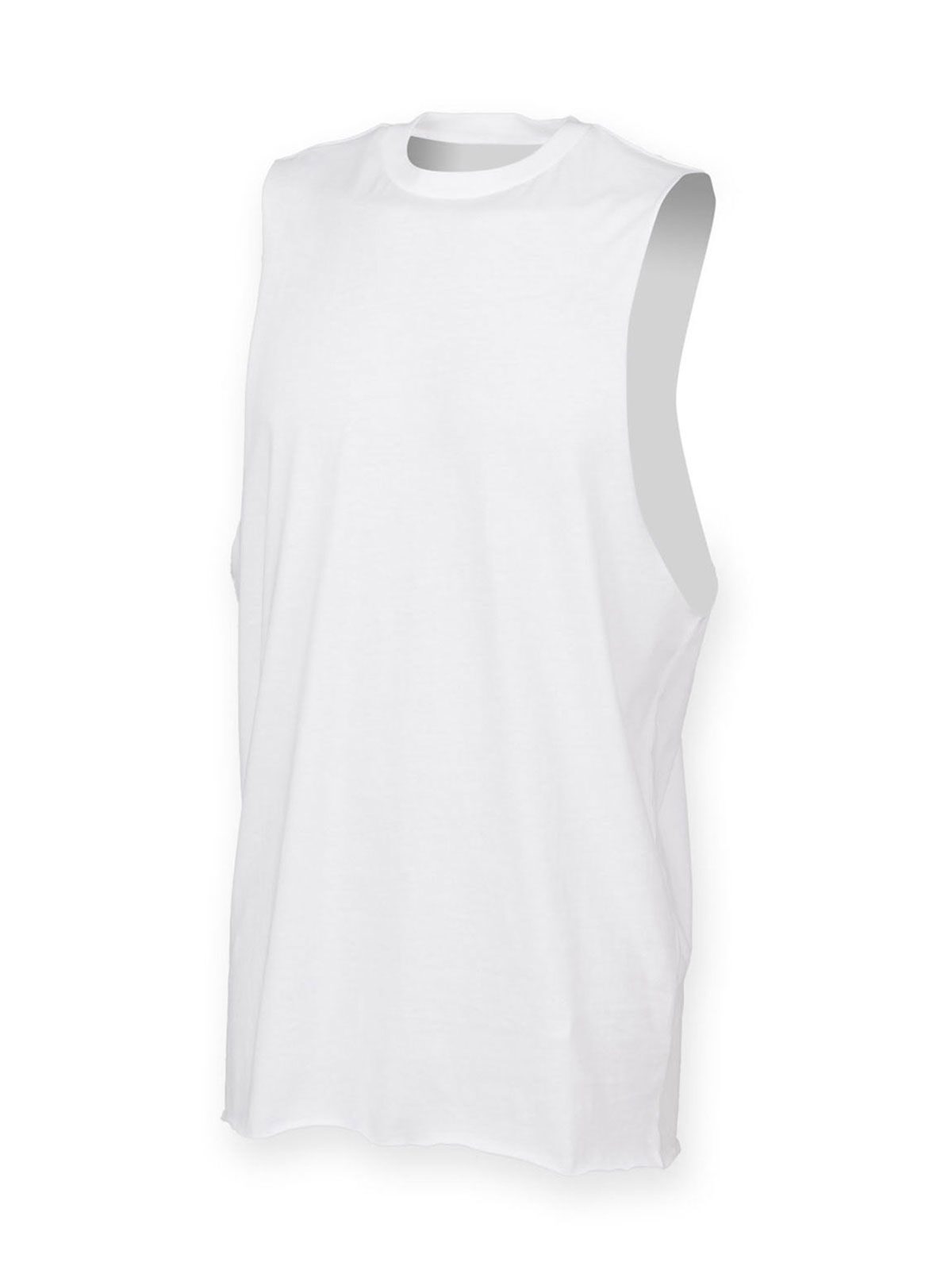 Colete masculino com gola alta e cavas abertas - WHT - Branco