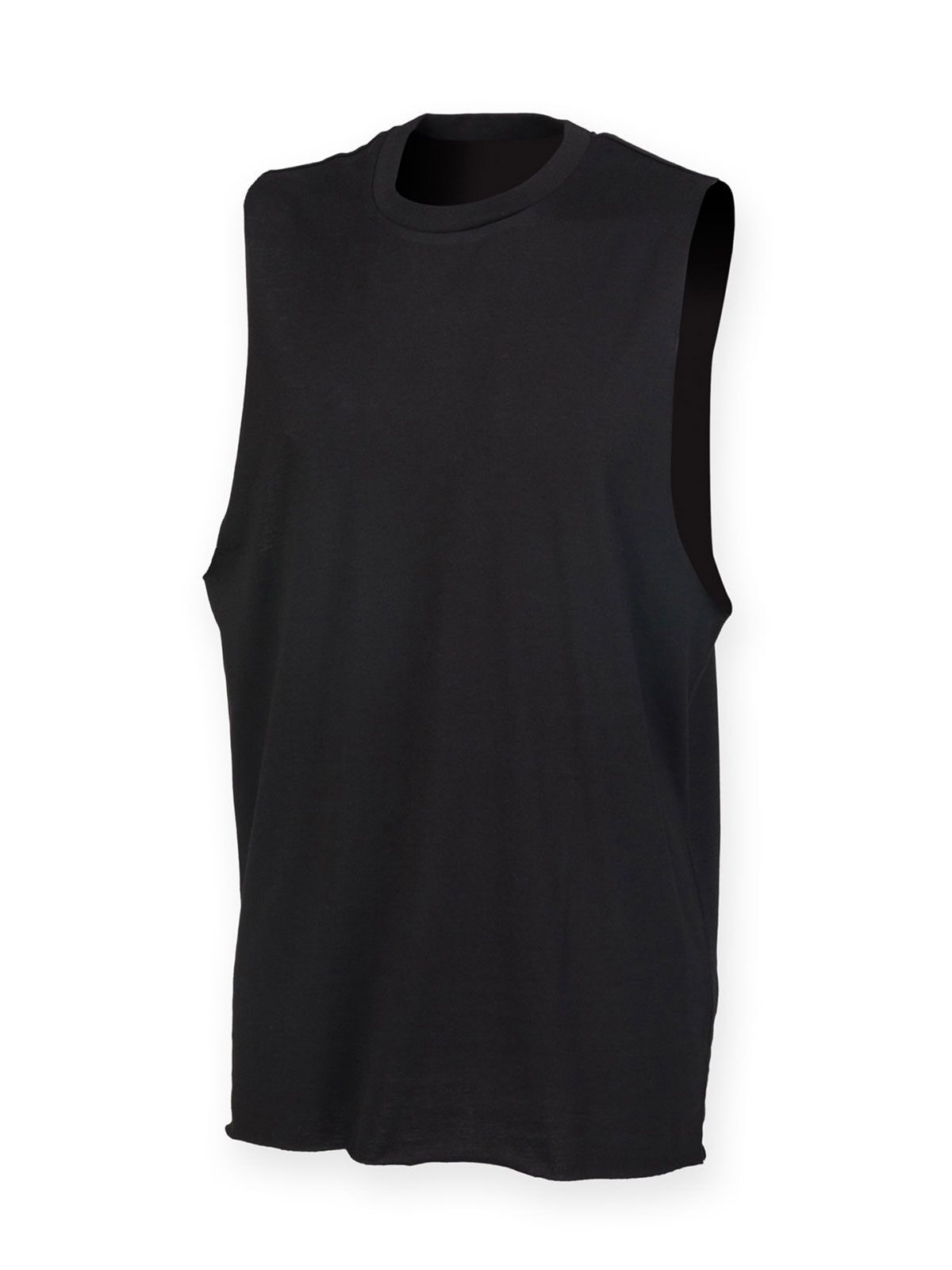 Colete masculino com gola alta e cavas abertas - BLK - Preto