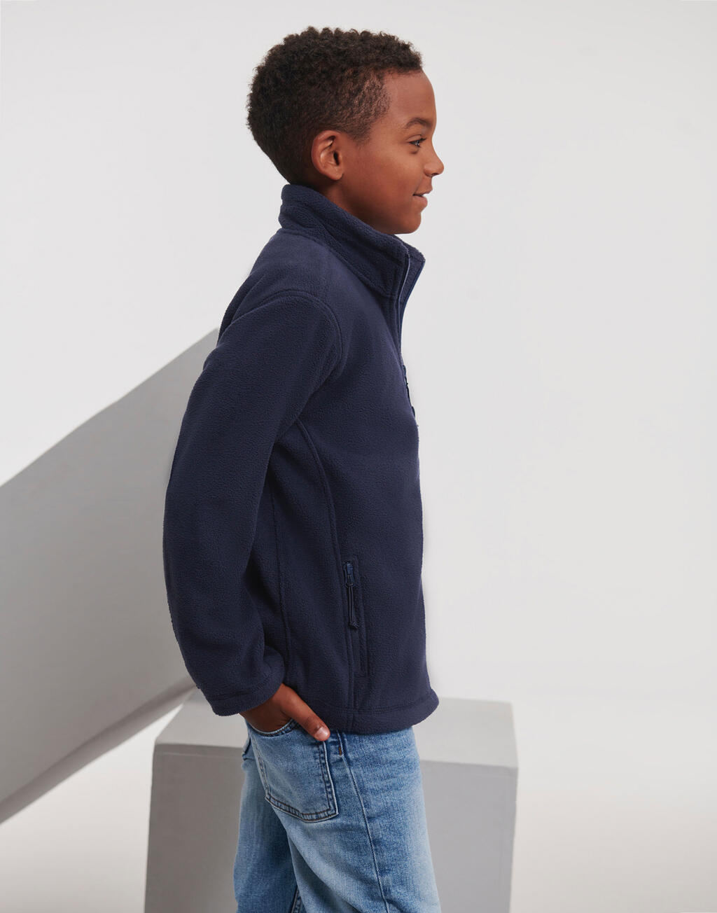 Casaco de lã polar infantil com zíper frontal - 36 - Preto