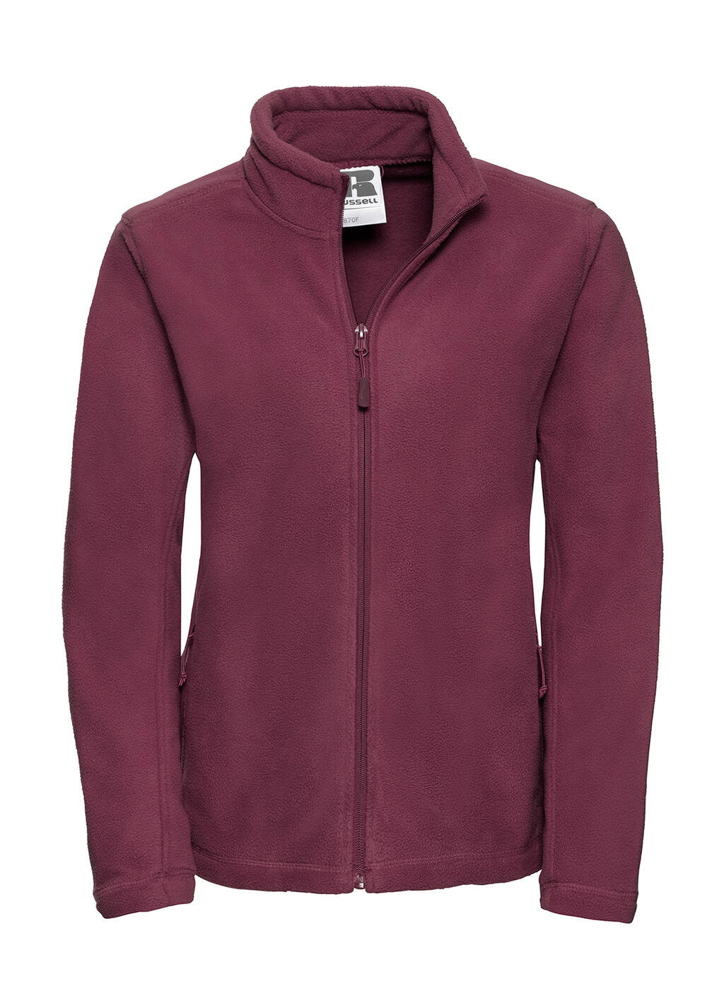 Casaco polar feminino com fecho completo para atividades ao ar livre. - BUR - Borgonha