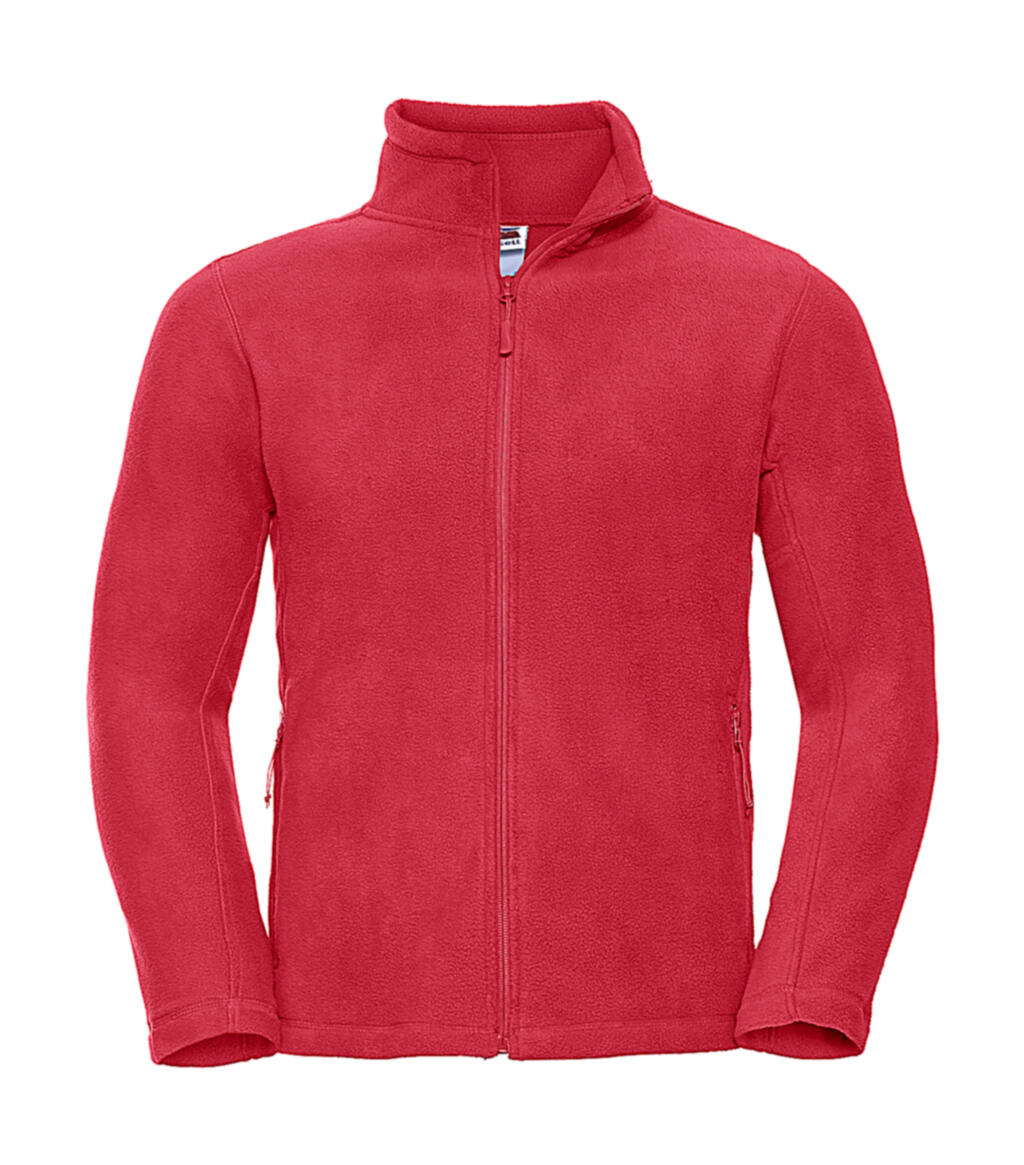 Casaco polar masculino com fecho de correr completo para atividades ao ar livre. - CR - Vermelho clássico