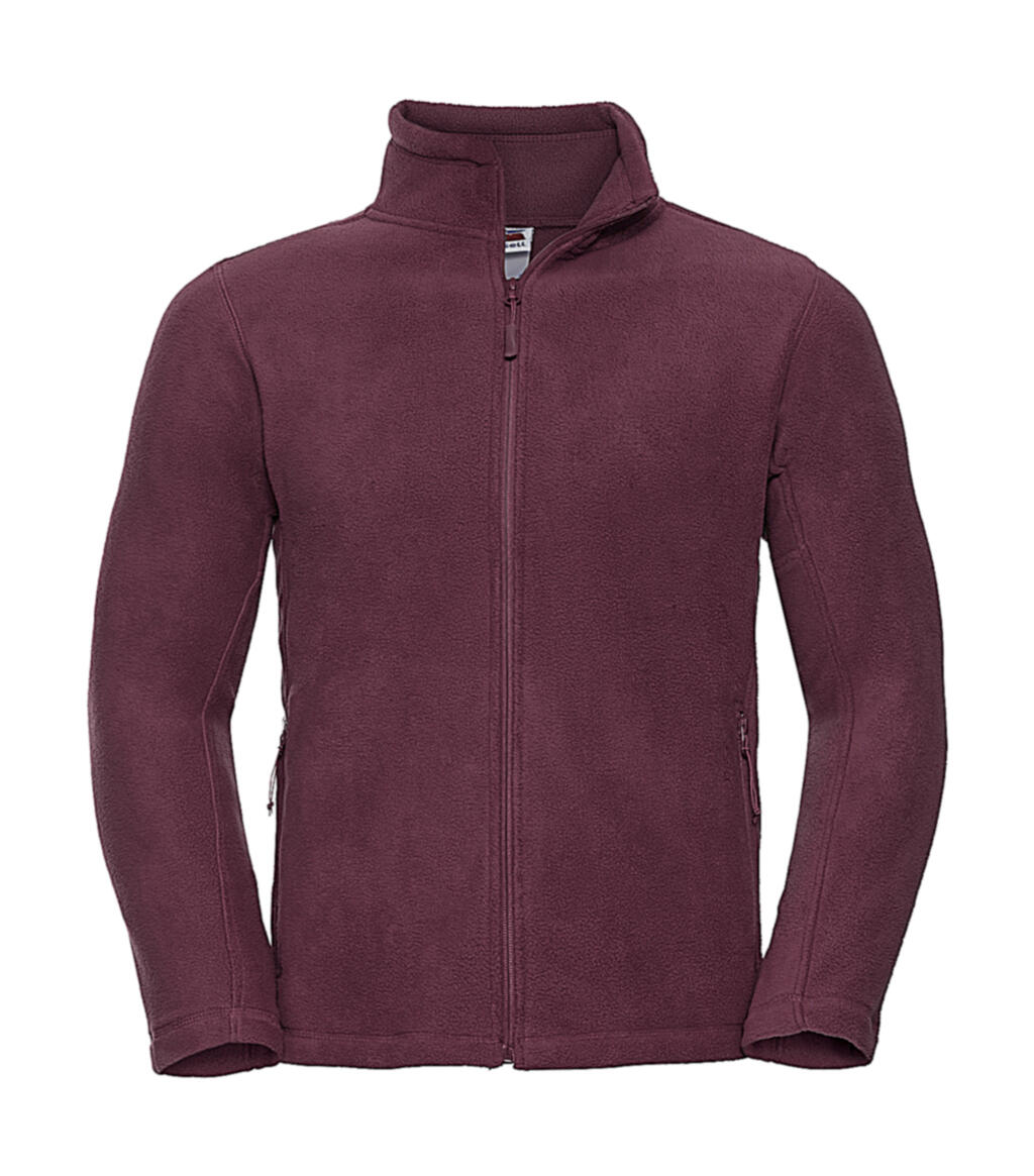 Casaco polar masculino com fecho de correr completo para atividades ao ar livre. - BUR - Borgonha