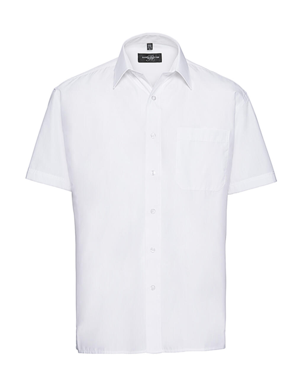 Camisa masculina clássica de manga curta em algodão e poliéster. - 000 - Branco