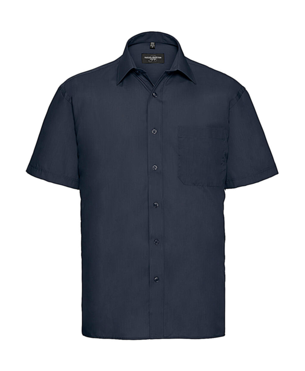 Camisa masculina clássica de manga curta em algodão e poliéster. - 201 - Marinha Francesa