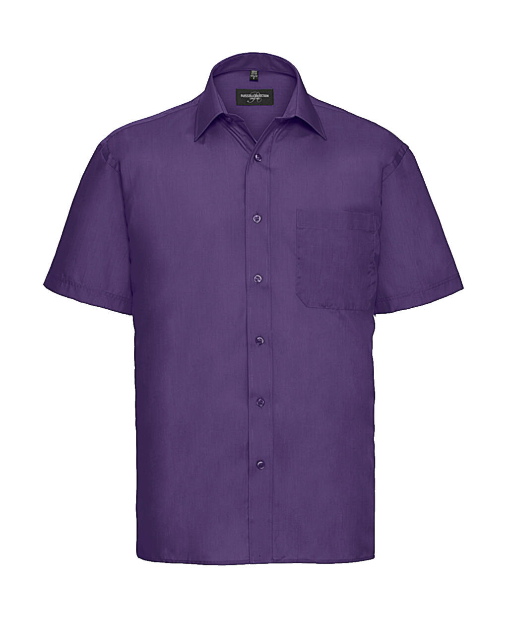 Camisa masculina clássica de manga curta em algodão e poliéster. - 349 - Roxo