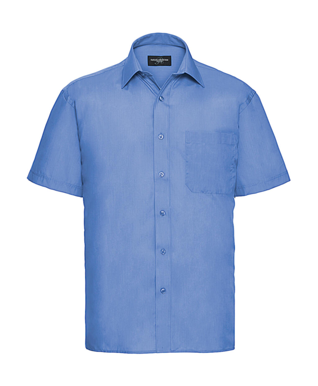 Camisa masculina clássica de manga curta em algodão e poliéster. - 233 - Azul Corporativo