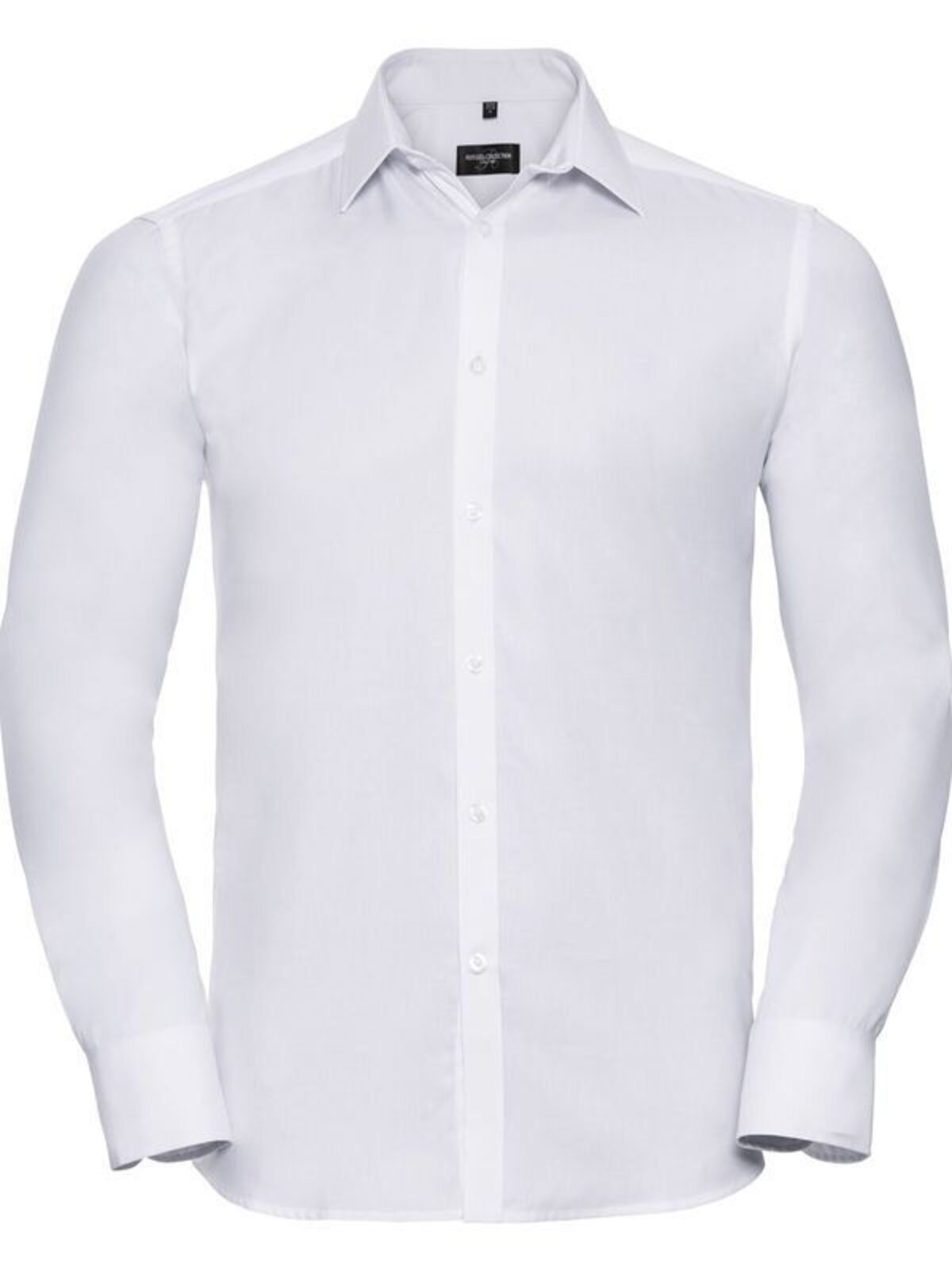 Camisa masculina de manga comprida com estampa espinha de peixe. - 30 - Branco