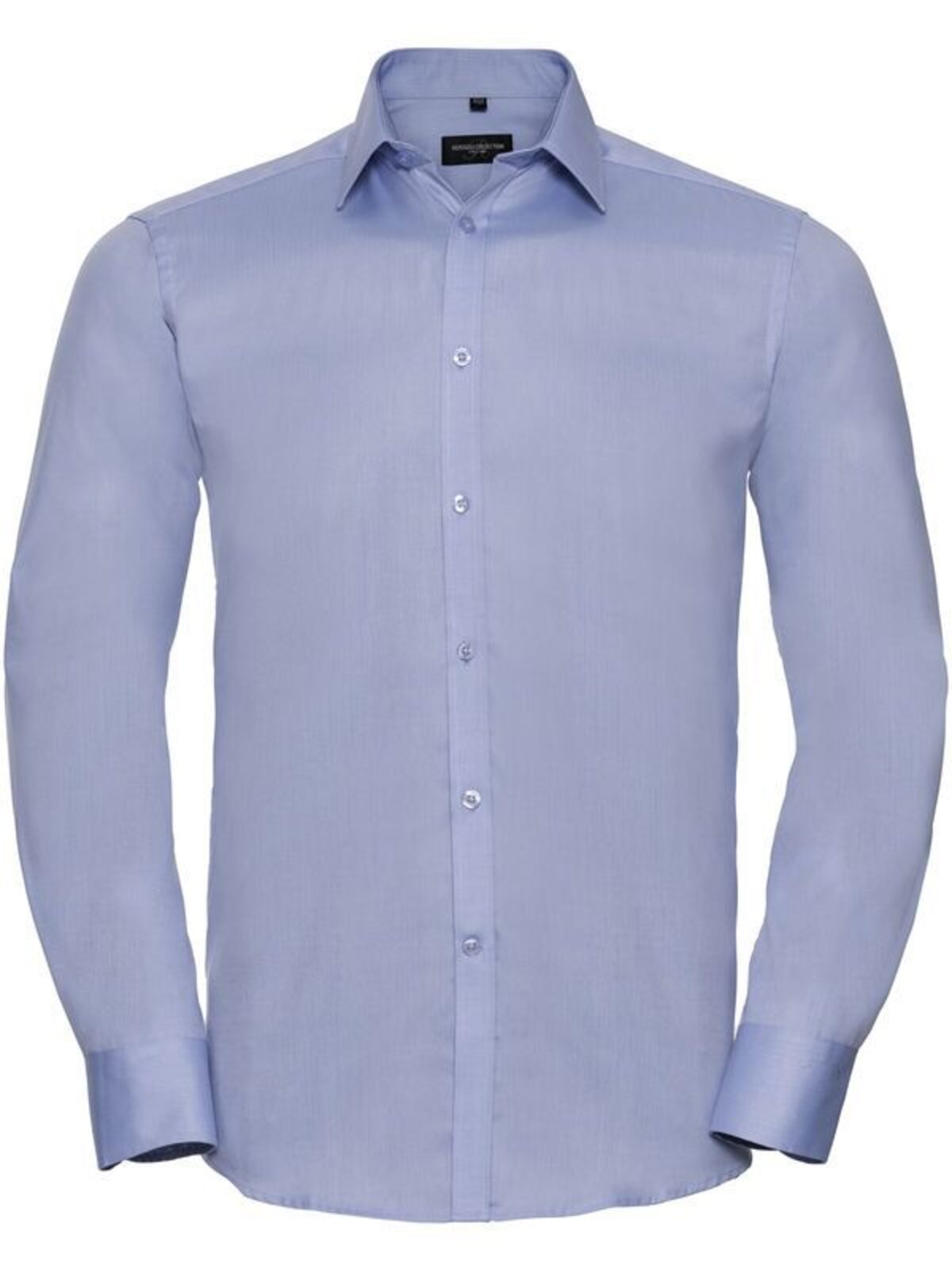 Camisa masculina de manga comprida com estampa espinha de peixe. - 42 - Azul claro