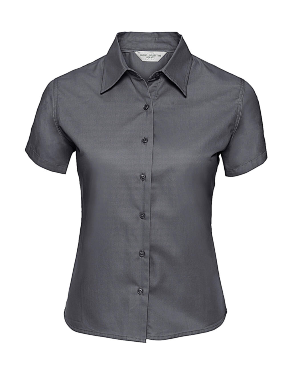 Camisa feminina clássica de sarja com manga curta - 112 - Zinco