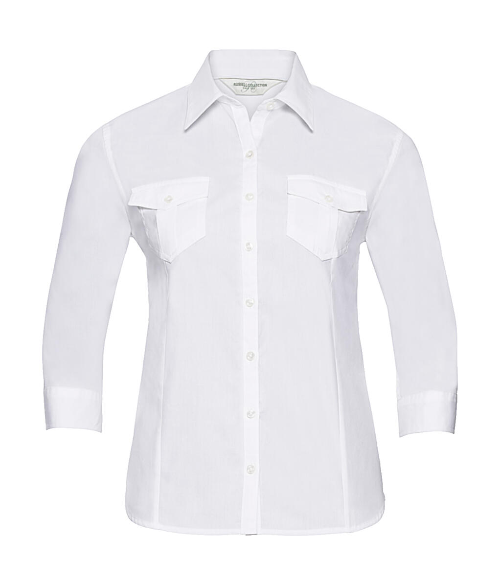 Camisa feminina de manga 3/4 com punho - 30 - Branco