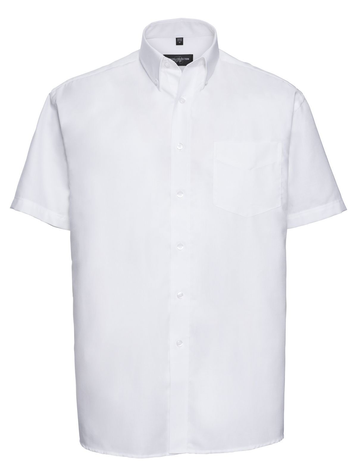Camisa Oxford Clássica Masculina de Manga Curta - 30 - Branco