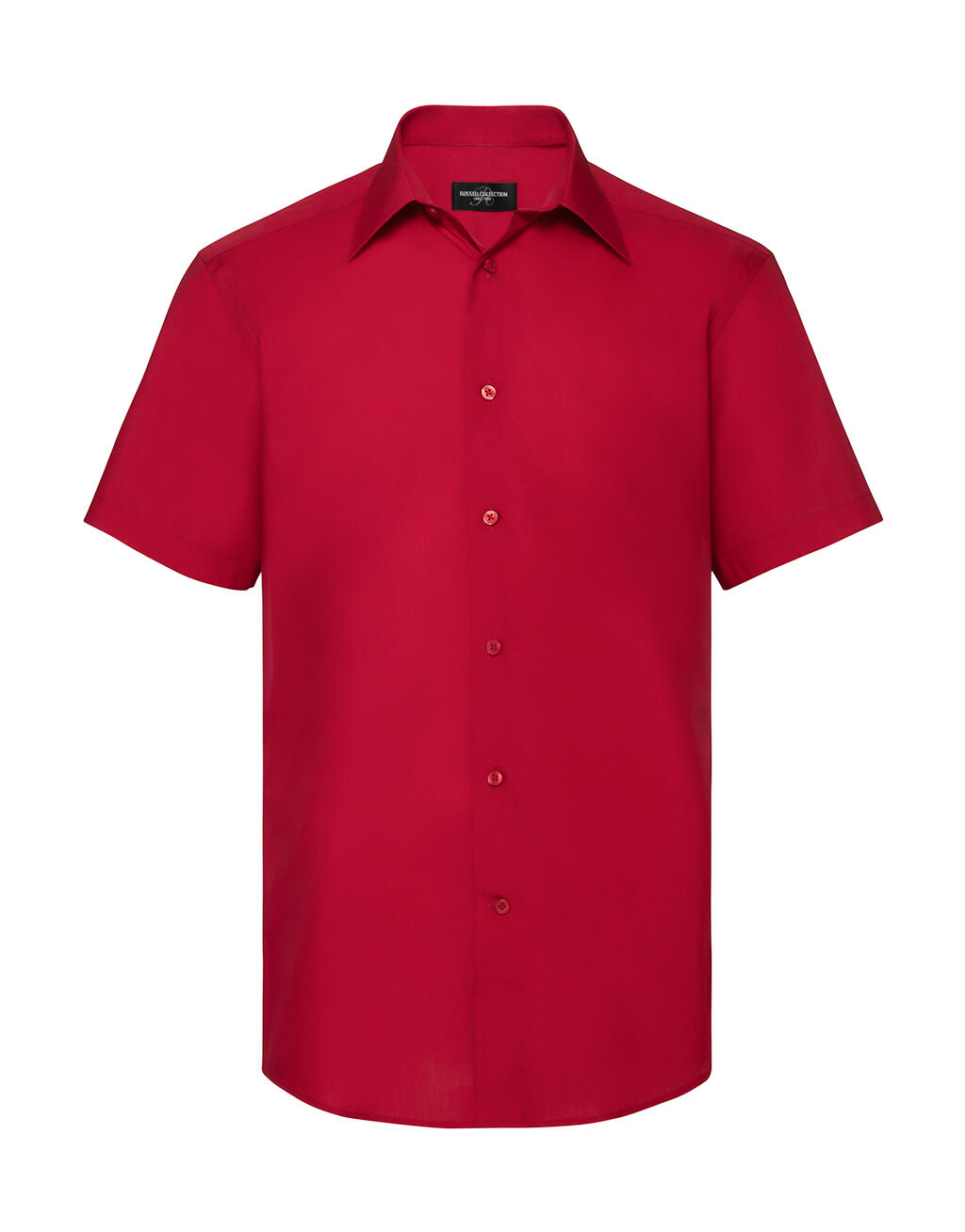 Camisa masculina de popeline de manga curta - 401 - Vermelho clássico