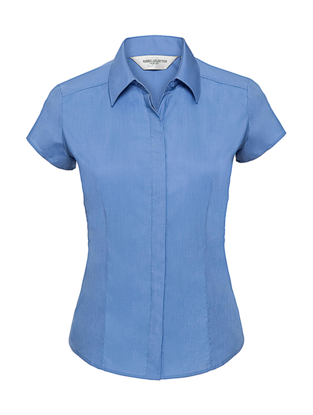 Camisa feminina de popeline de manga curta - CP - Azul Corporativo