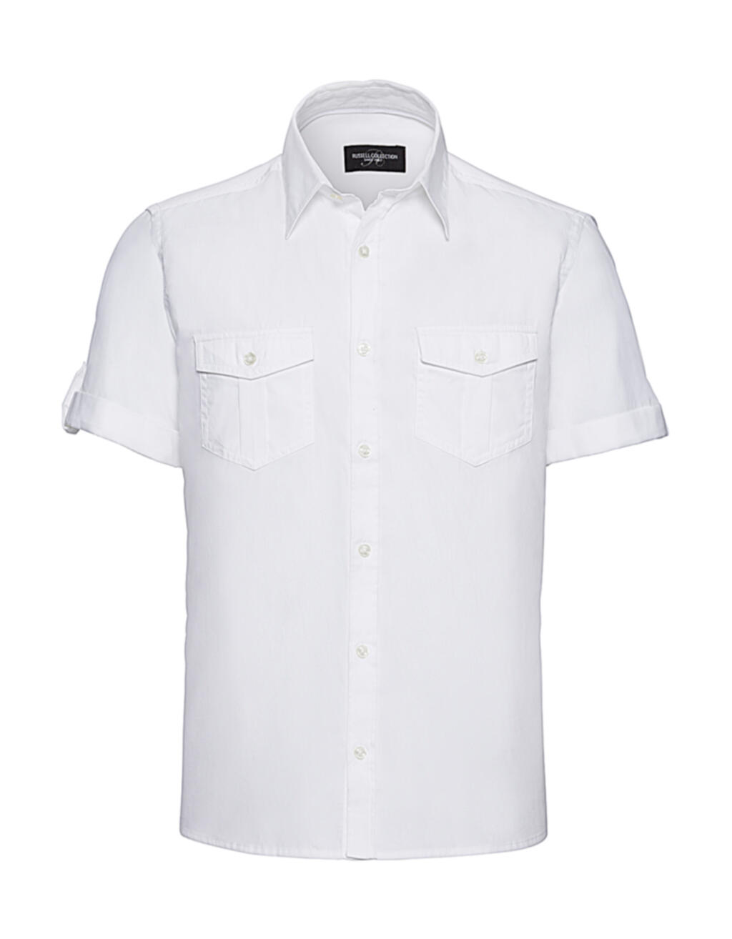 Camisa masculina de manga curta com punhos - 30 - Branco