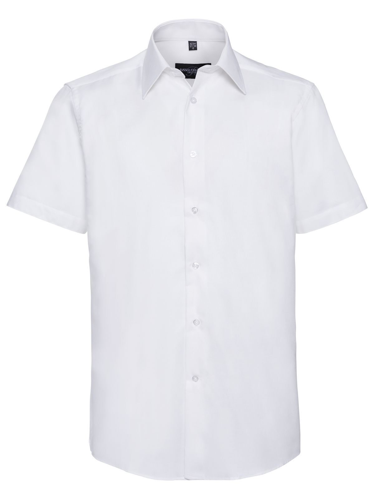 Camisa Oxford masculina de manga curta e corte ajustado - 30 - Branco