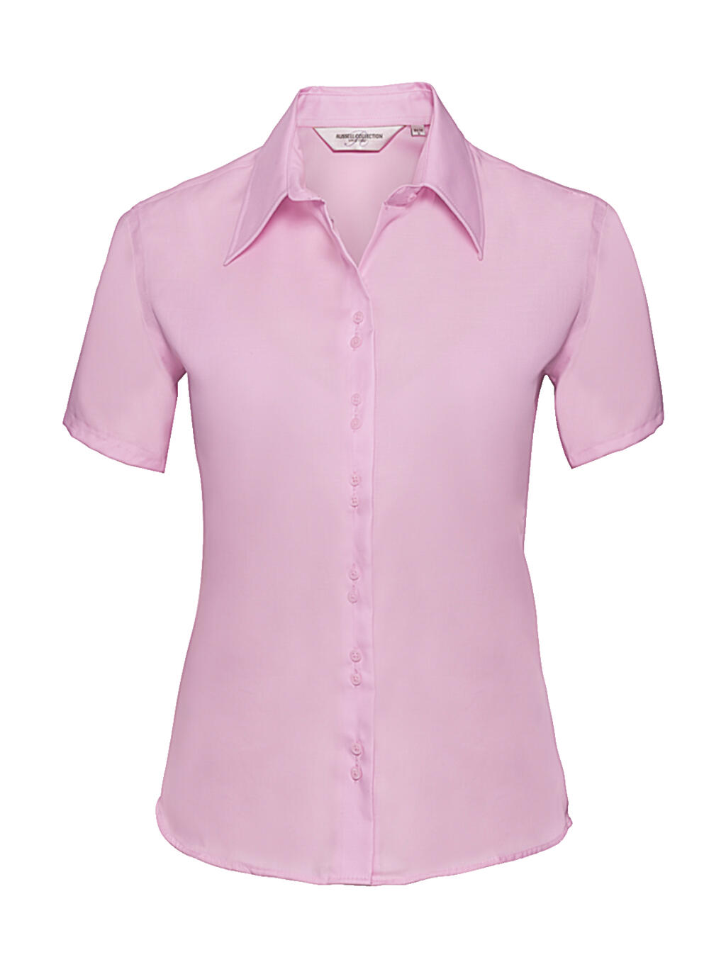 Camisa feminina de manga curta, modelo sob medida, que não precisa ser passada. - 420 - Rosa Clássico