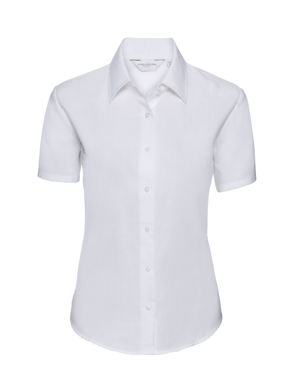 Camisa Oxford feminina de manga curta e corte impecável - 30 - Branco