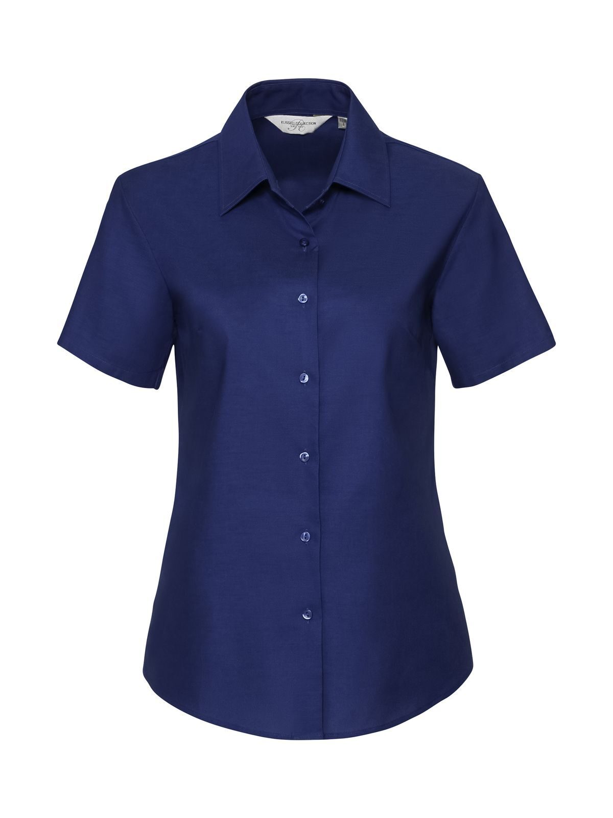 Camisa Oxford feminina de manga curta e corte impecável - BH - Realeza Brilhante