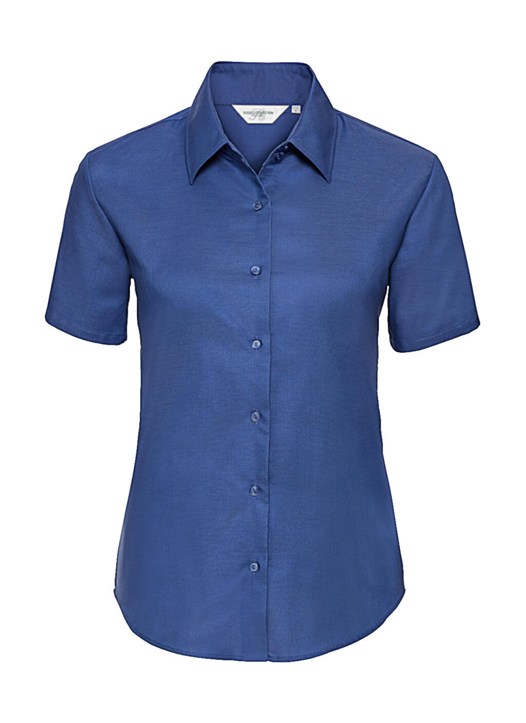 Camisa Oxford feminina de manga curta e corte impecável - ZT - Azul Asteca