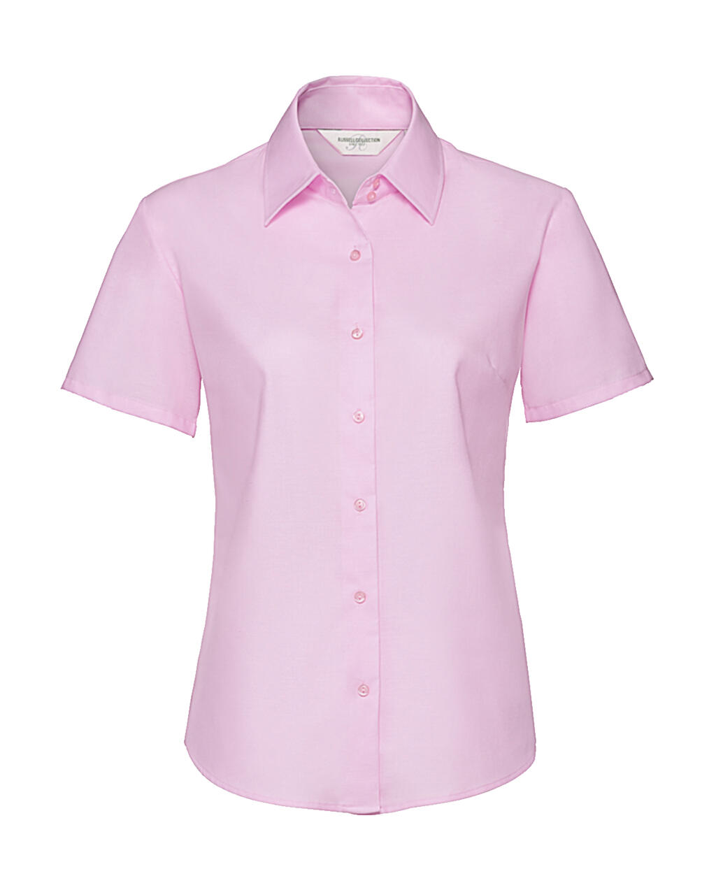 Camisa Oxford feminina de manga curta e corte impecável - Y1 - Rosa Clássico