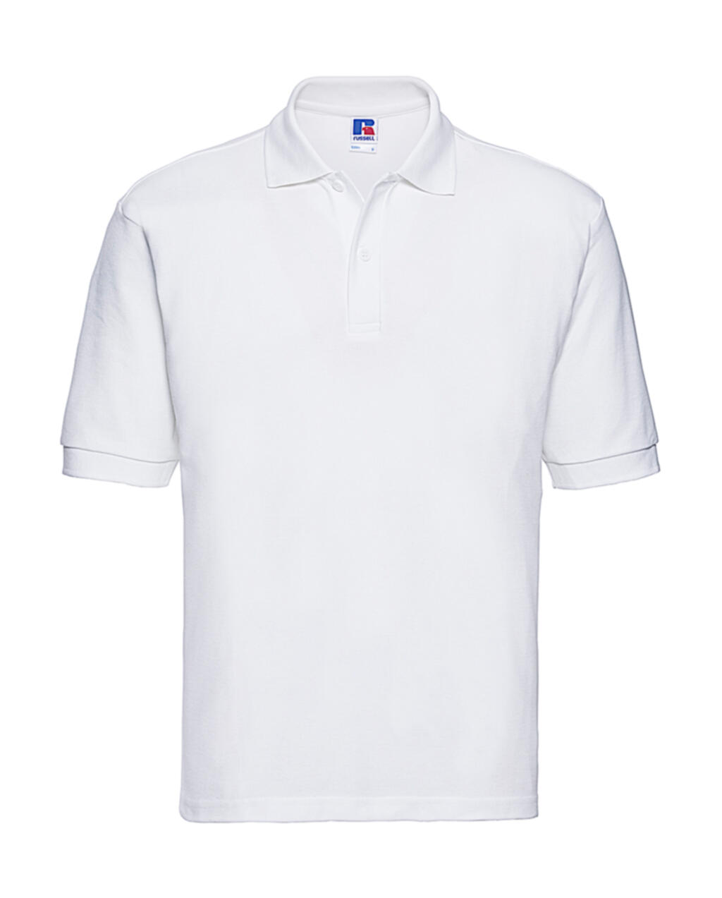 Polo masculina clássica em algodão e poliéster - 000 - Branco