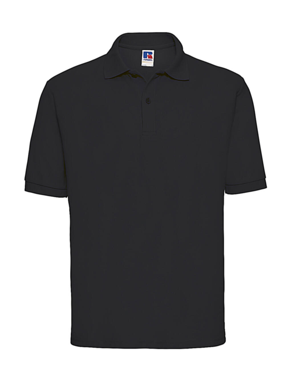Polo masculina clássica em algodão e poliéster - 101 - Preto