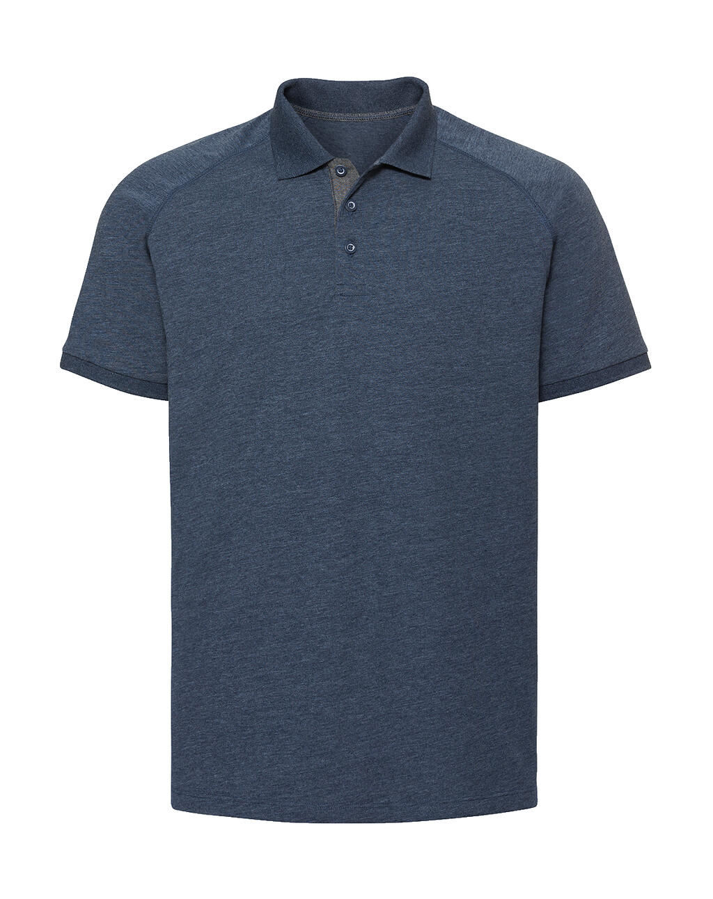 Camisa Polo Raglan Masculina Jersey HD - N9 - Azul Marinho Brilhante Mesclado