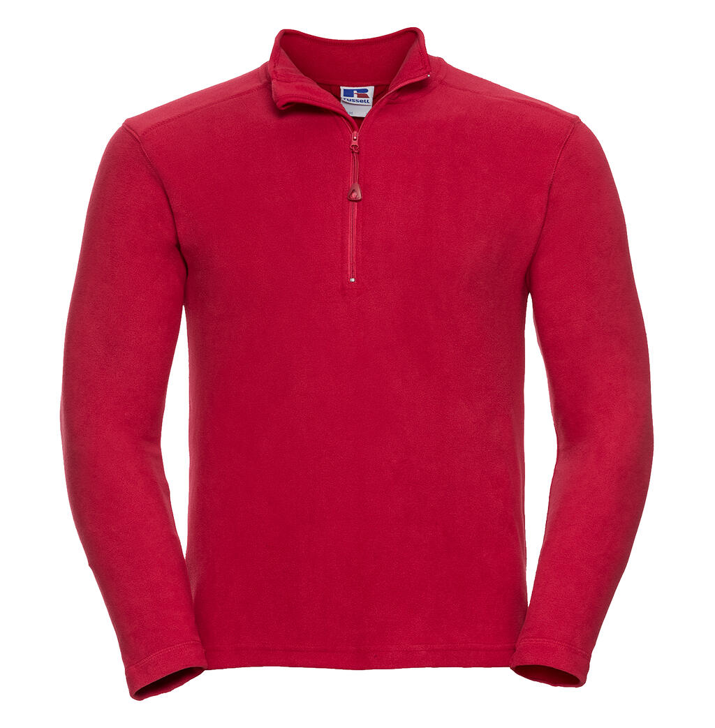 Casaco masculino de microfibra com zíper de 1/4 - CR - Vermelho clássico