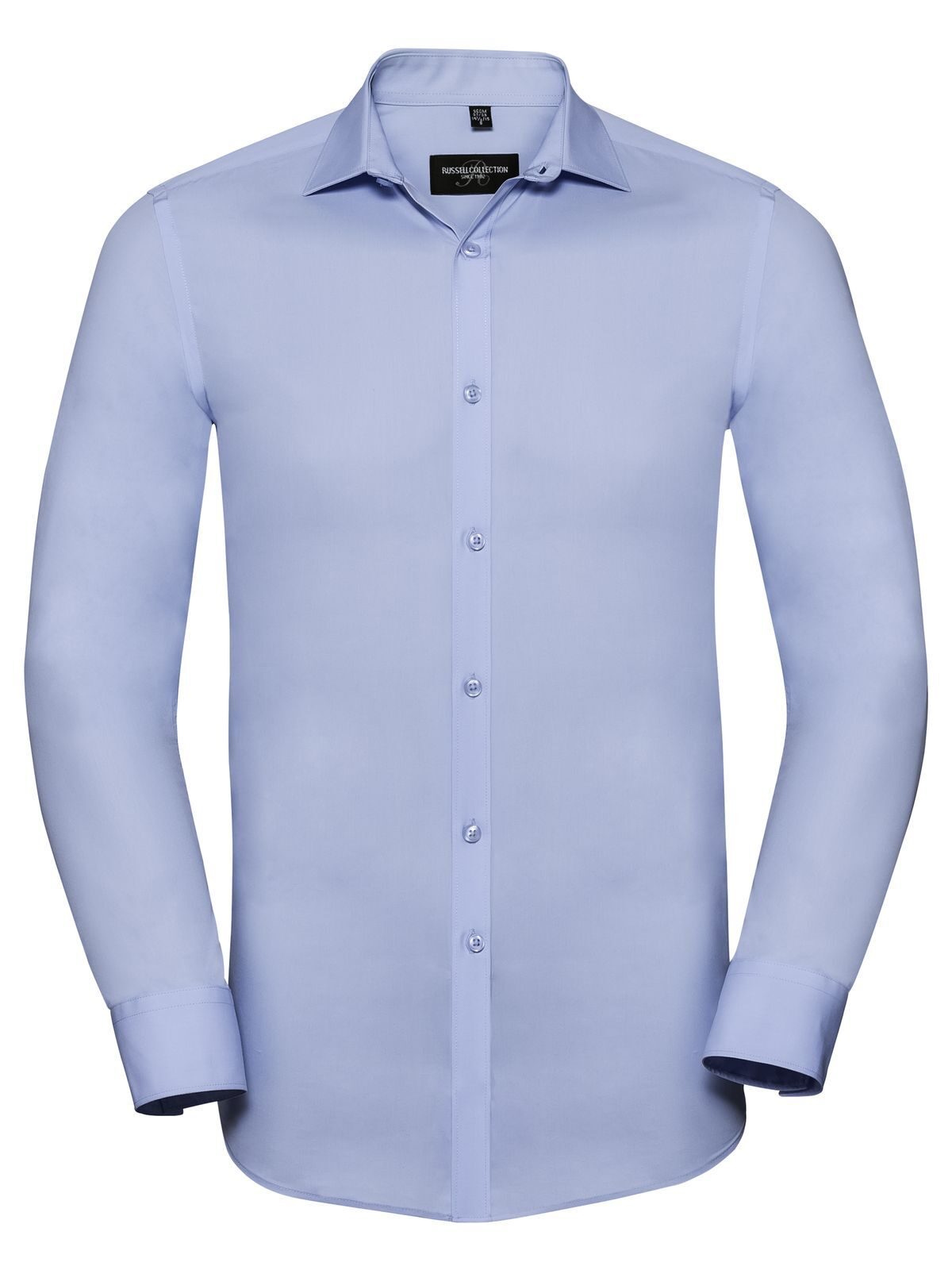Camisa masculina de manga comprida com modelagem ajustada e tecido ultra elástico. - BZ - Céu claro