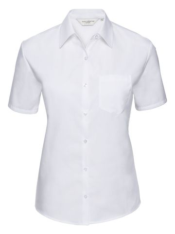 Camisa de popeline 100% algodão com mangas curtas. - 30 - Branco