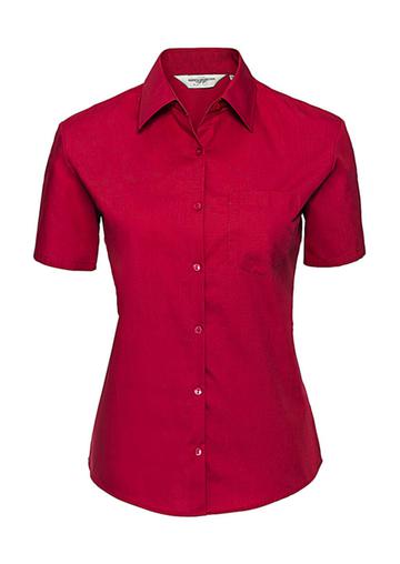 Camisa de popeline 100% algodão com mangas curtas. - CR - Vermelho clássico