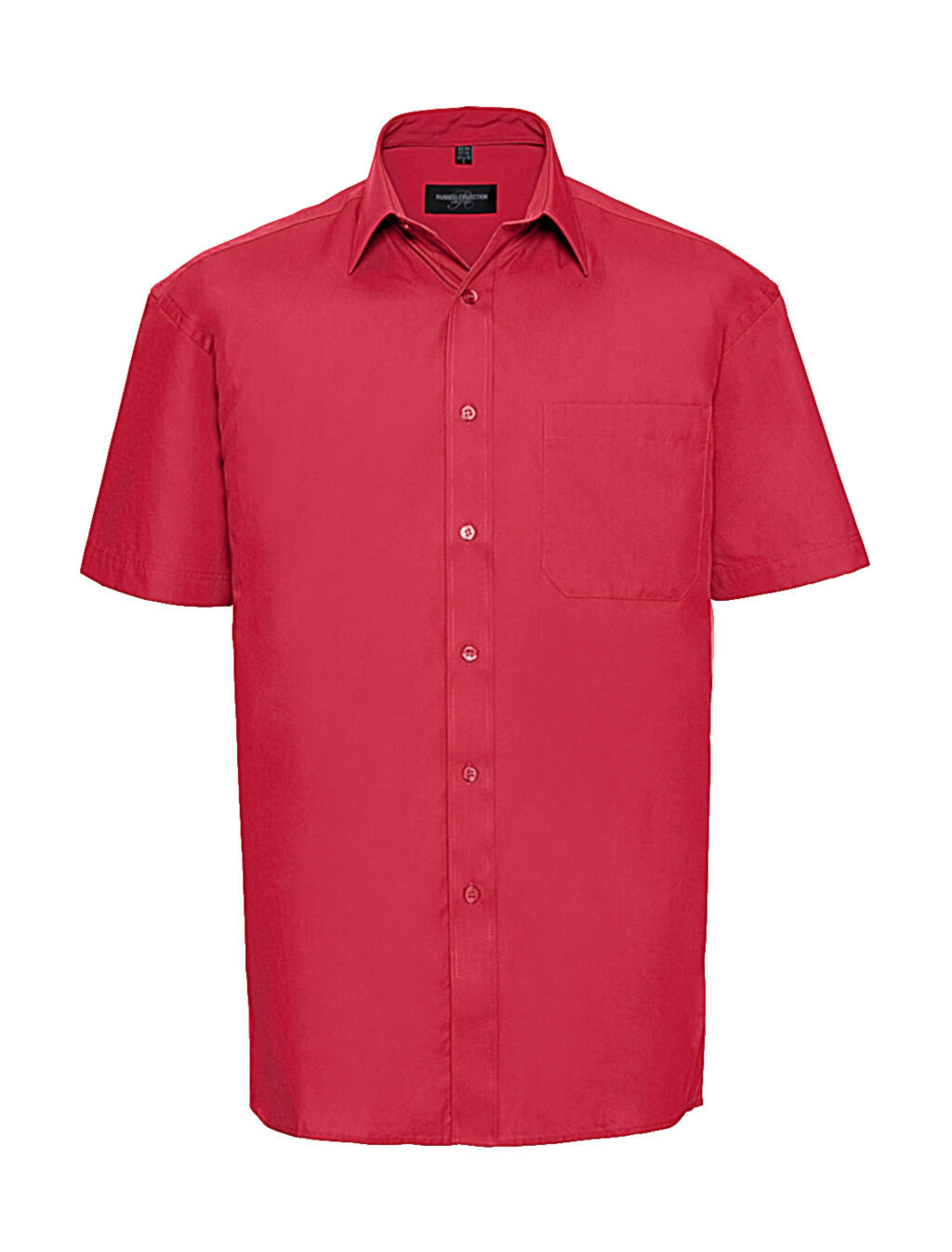 Camisa de popeline 100% algodão com mangas curtas. - CR - Vermelho clássico