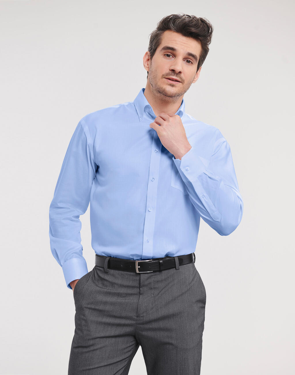 Camisa masculina clássica de manga comprida Ultimate sem necessidade de passar