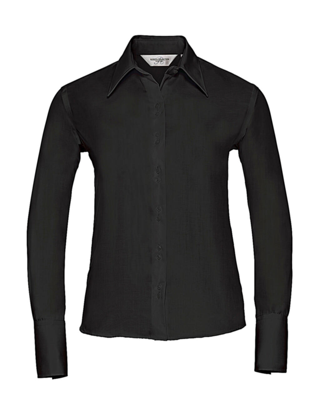 Camisa feminina de manga comprida, modelo sob medida, que não precisa passar. - 36 - Preto