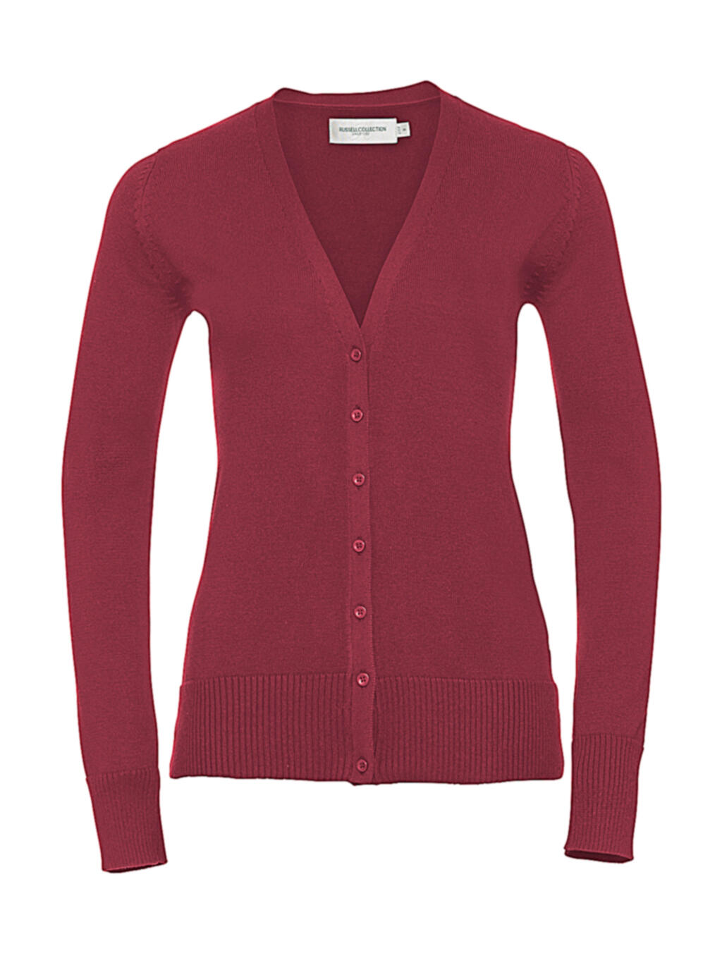 Cardigã feminino de tricô com decote em V - MC - Marga de Cranberry