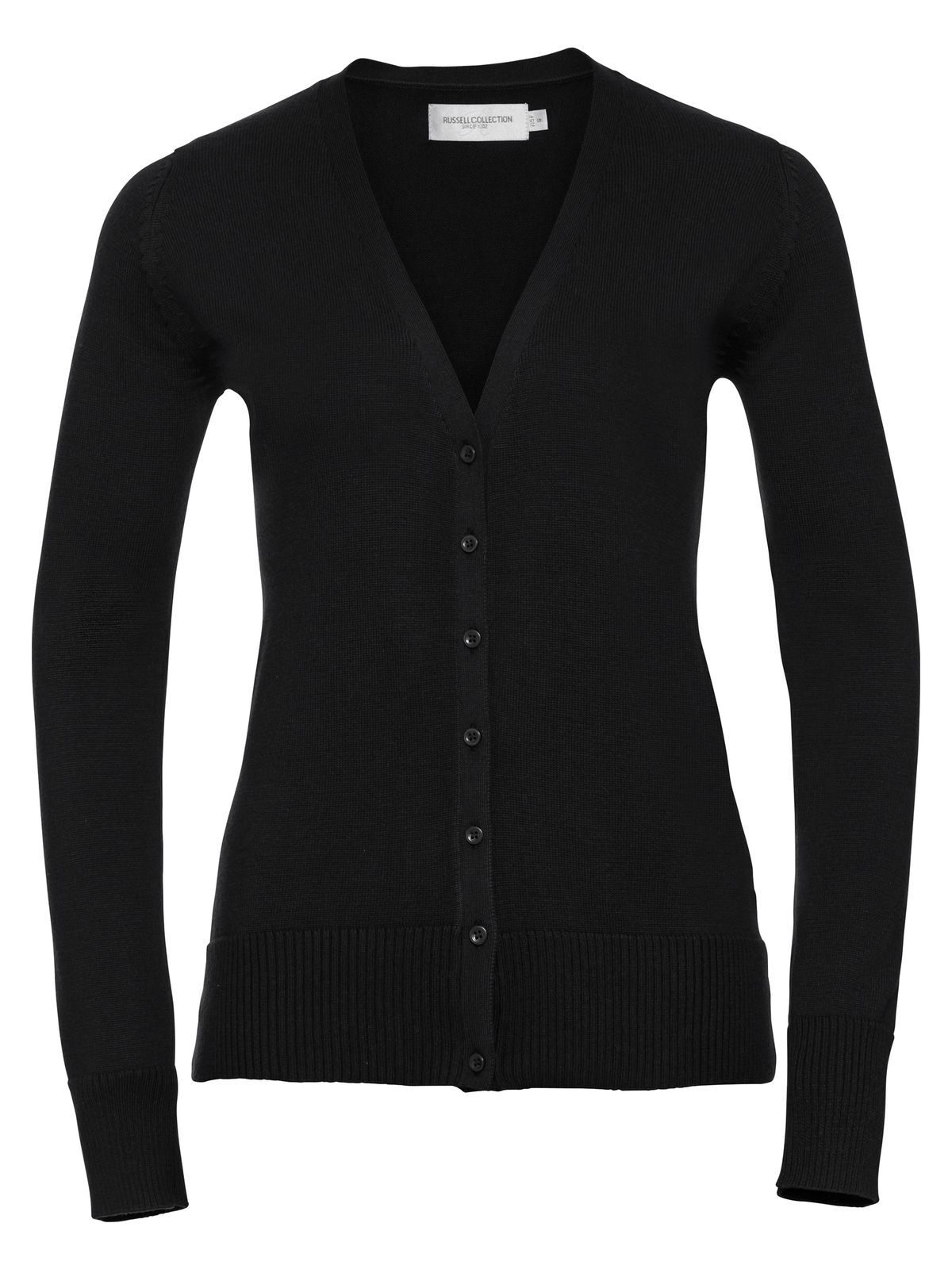 Cardigã feminino de tricô com decote em V - 36 - Preto