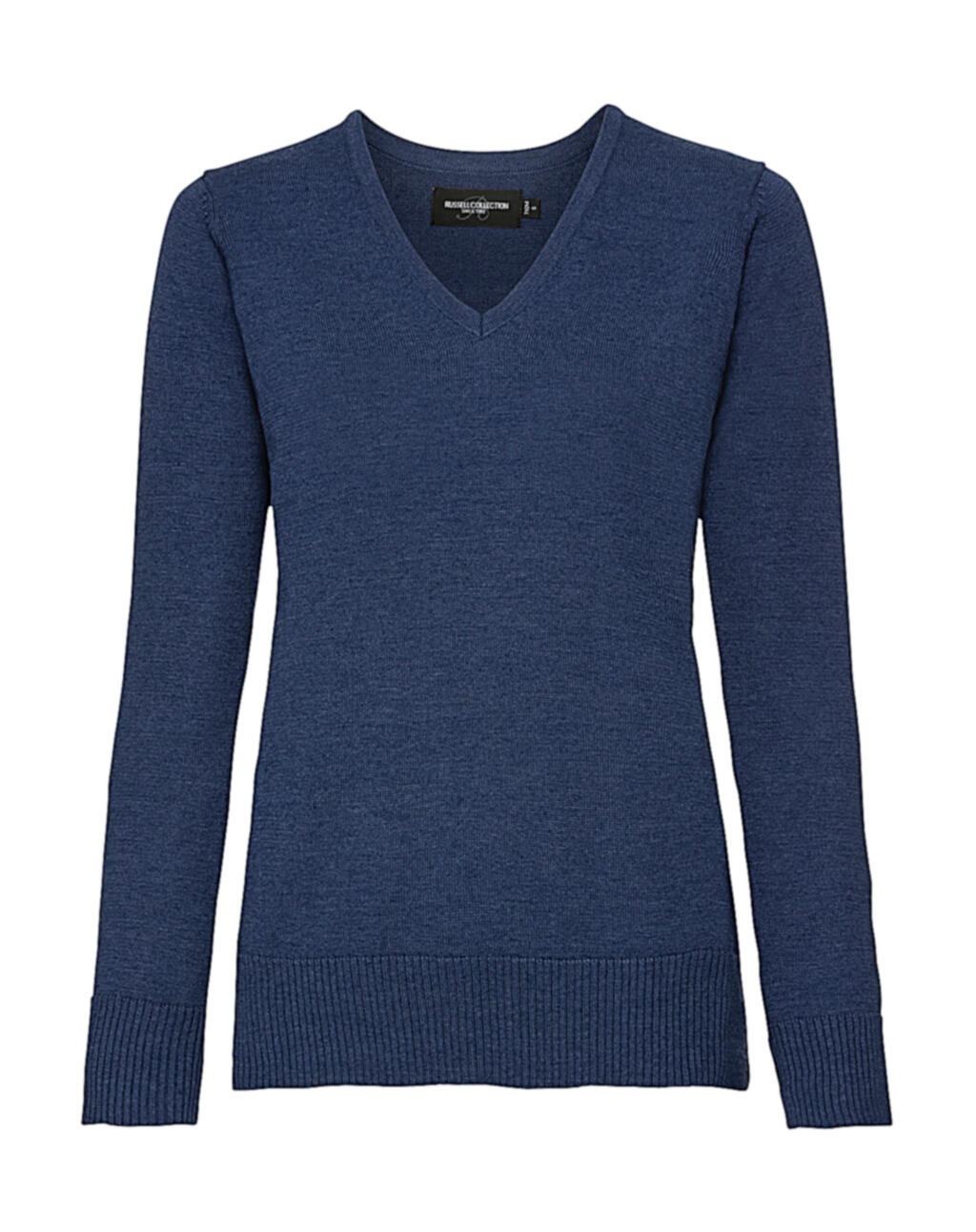 Suéter feminino de malha com decote em V - D2 - Mescla de jeans
