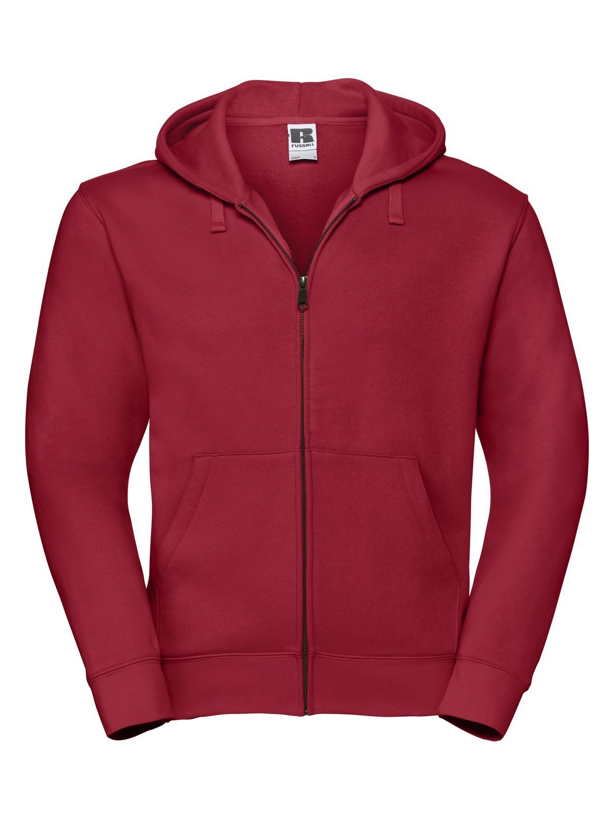 Jaqueta masculina autêntica com capuz e zíper - CR - Vermelho clássico