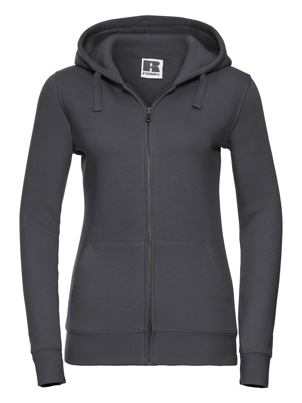 Jaqueta feminina autêntica com capuz e zíper - CG - Convoy Grey