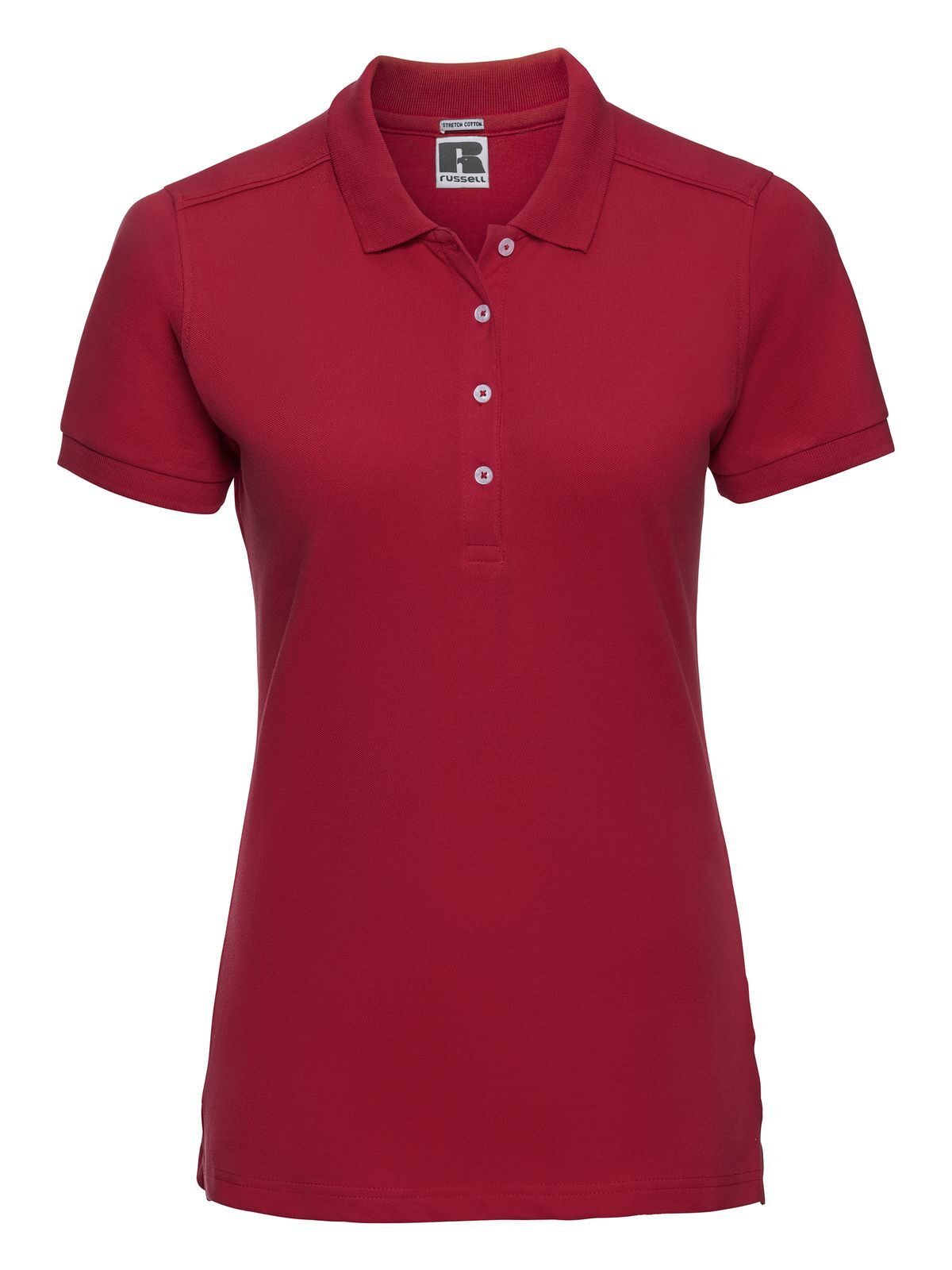 Polo feminino ajustado e elástico - CR - Vermelho clássico