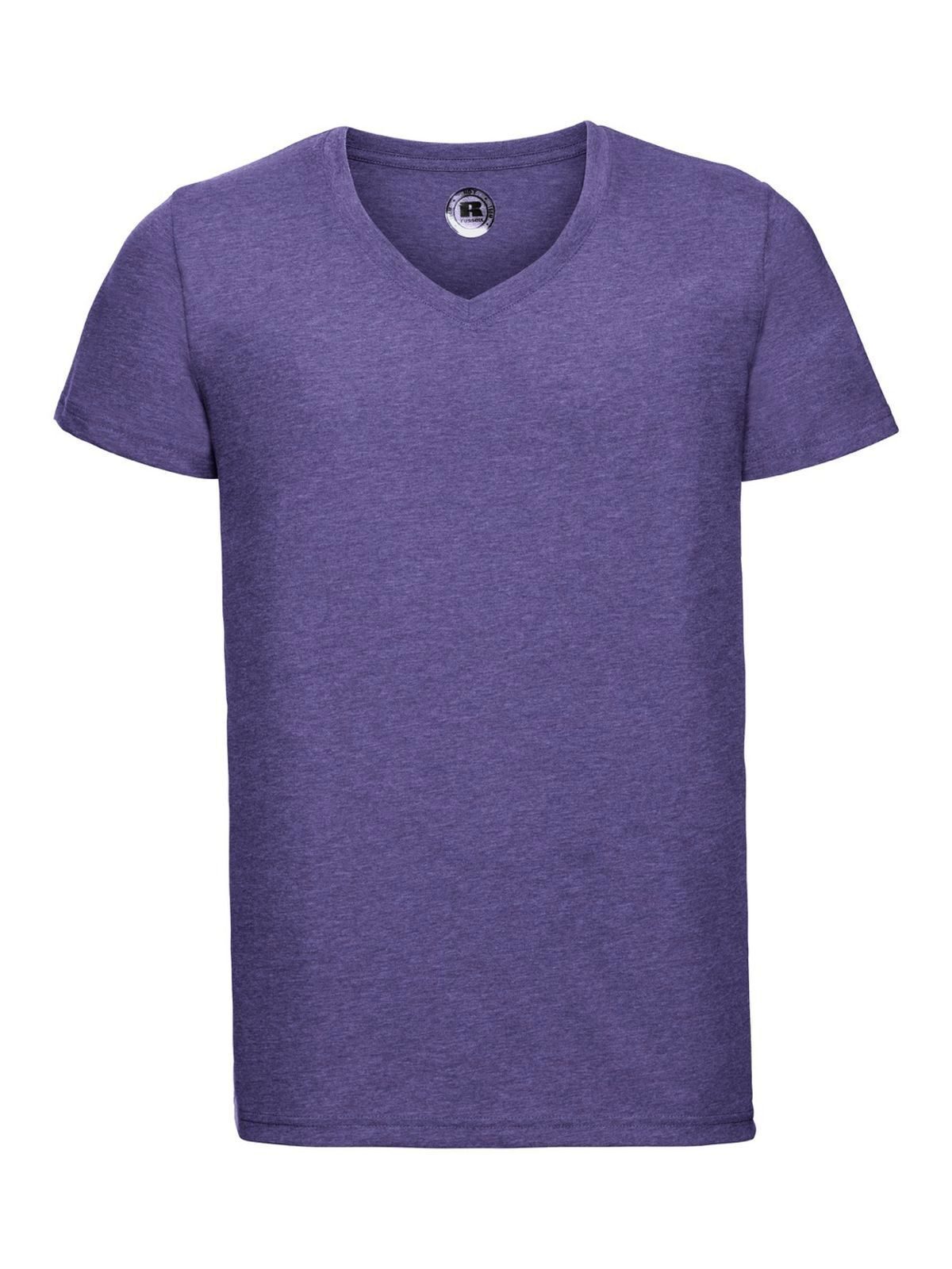 Camiseta masculina com decote em V e design HD - PZ - Marrom Roxo