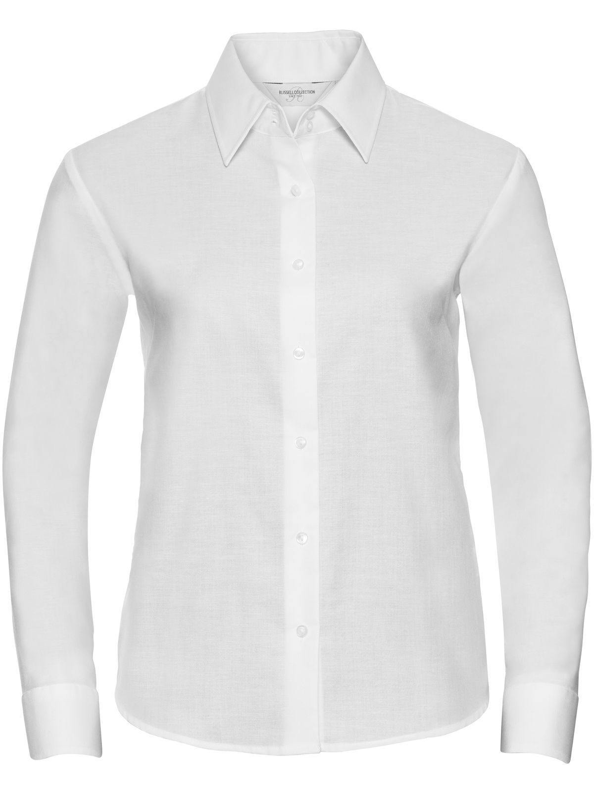 Camisa Oxford feminina de manga comprida e corte impecável - 30 - Branco