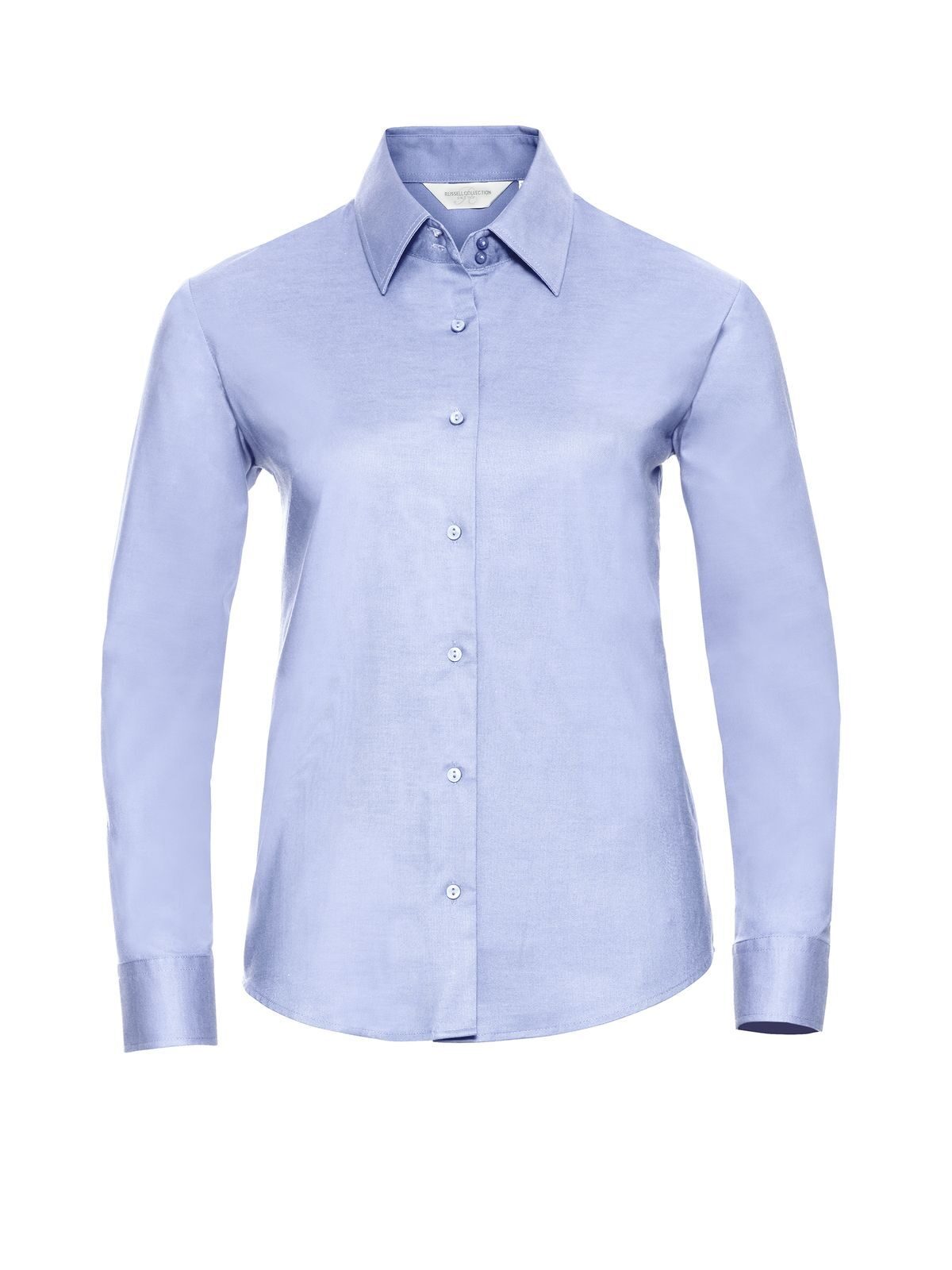 Camisa Oxford feminina de manga comprida e corte impecável - OD - Azul Oxford