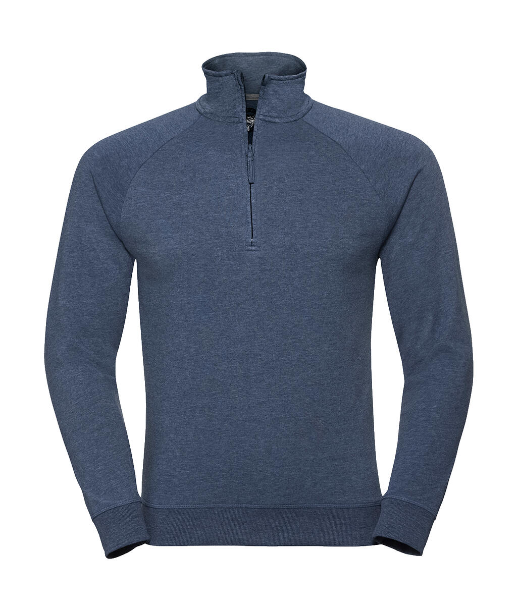 Moletom masculino HD French Terry com zíper 1/4 - N9 - Azul Marinho Brilhante Mesclado