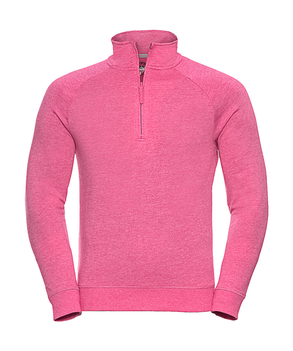 Moletom masculino HD French Terry com zíper 1/4 - 2P - Rosa mesclado