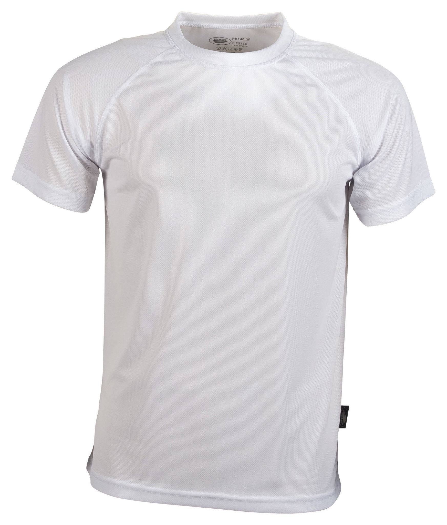 Camisa esportiva Firstee de manga curta com gola redonda - WH - Branco/Titânio