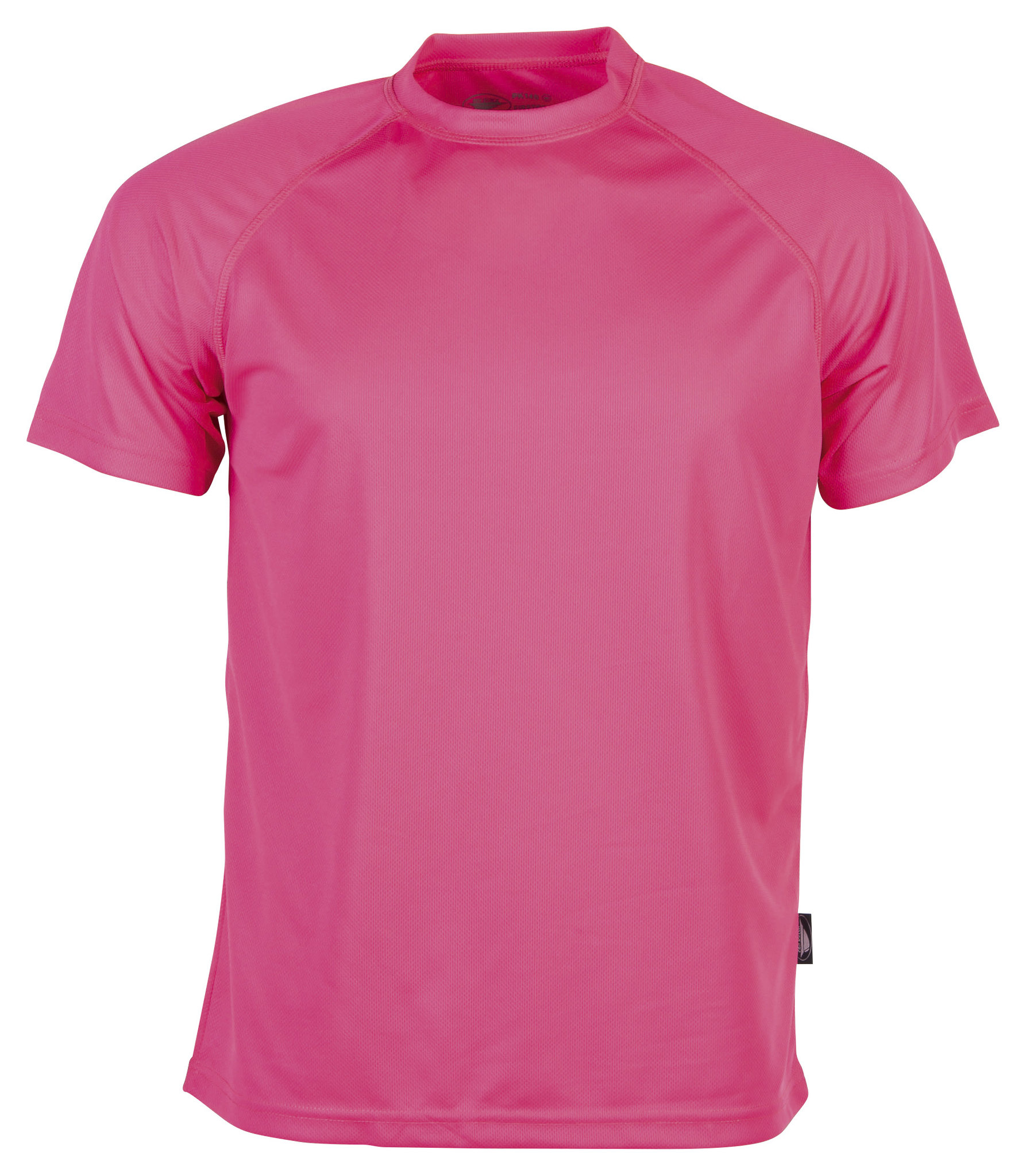 Camisa esportiva Firstee de manga curta com gola redonda - PK - Rosa Fluorescente