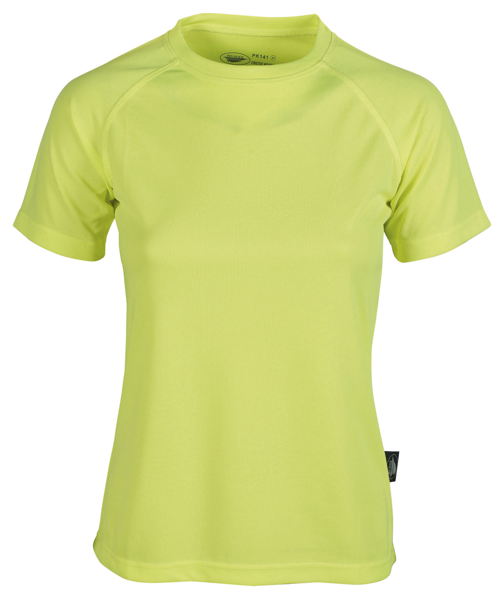 Camiseta esportiva feminina Firstee de manga curta e gola redonda - GR - Verde Fluorescente