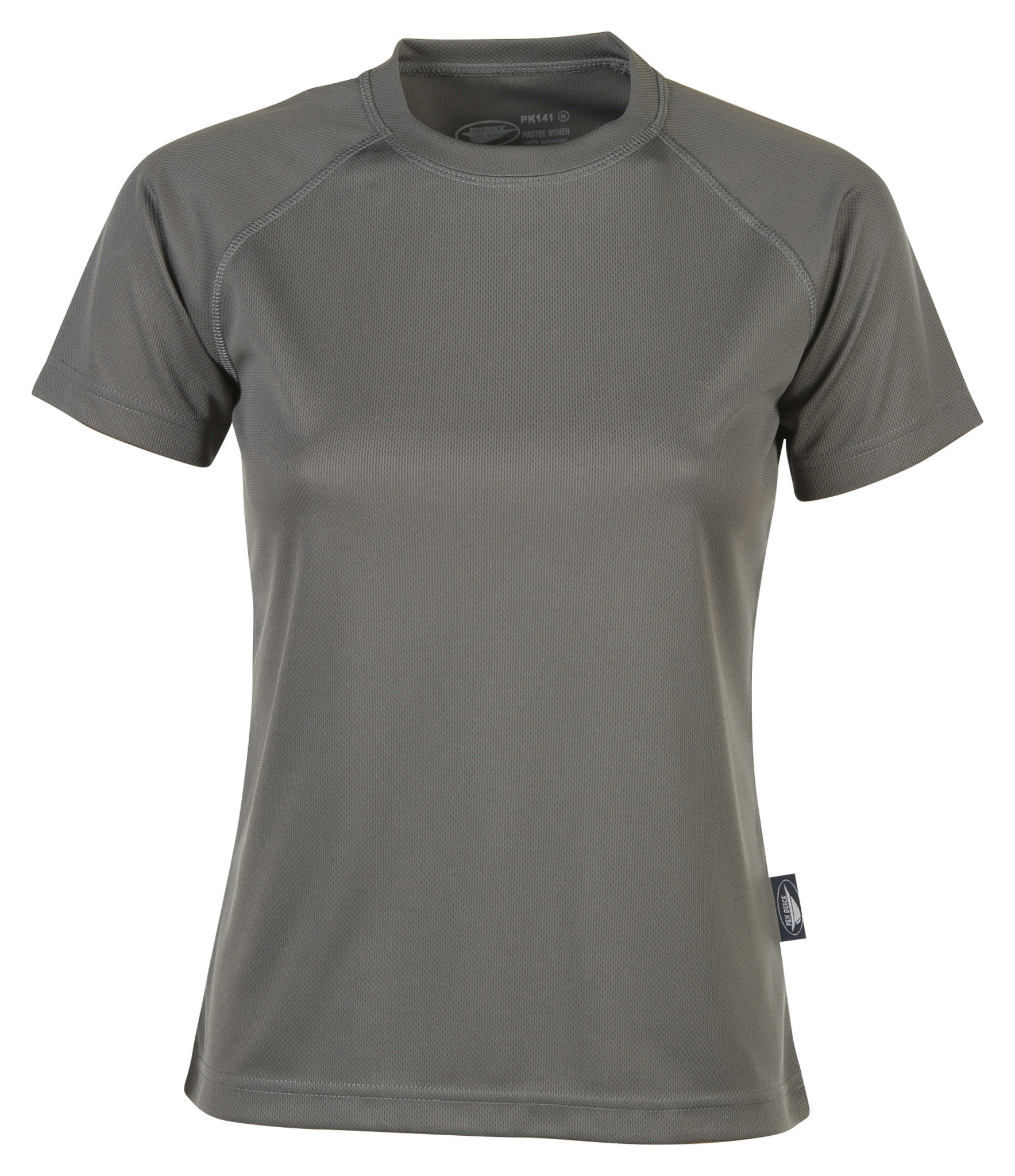 Camiseta esportiva feminina Firstee de manga curta e gola redonda - TT - Titânio